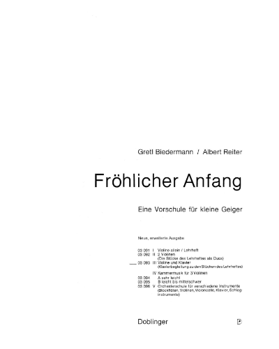Fröhlicher Anfang, Book 3 — Gretl Biedermann