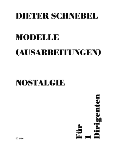 nostalgie [auch: visible music II] — Dieter Schnebel