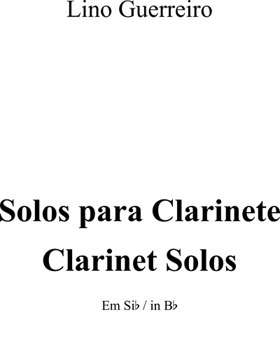 Clarinet Solos — Lino Guerreiro