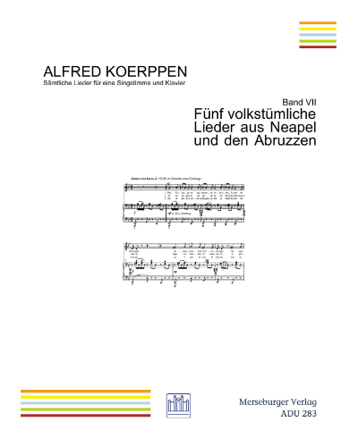 Five Folk Songs from Naples and Abruzzo, Vol. 7 — Alfred Koerppen
