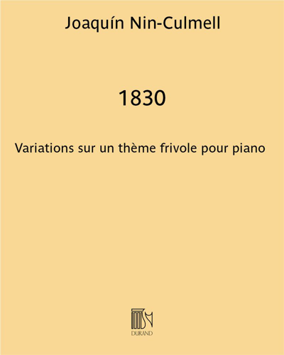 Variations on a Frivolous Theme, op. 1830 — Joaquín Nin-Culmell