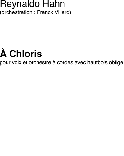 Á Chloris (Villard) — 雷纳尔多·哈恩