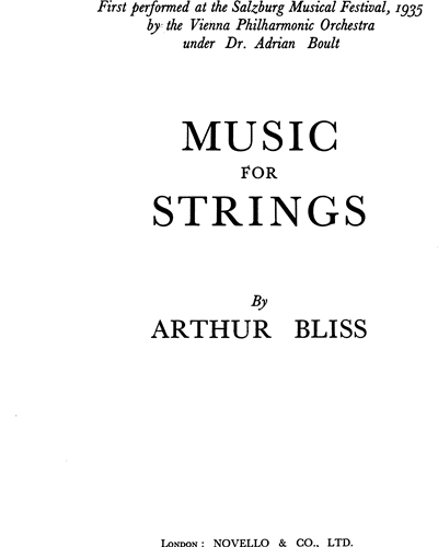 Music for Strings — Arthur Bliss