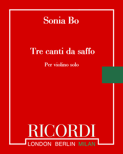 Tre canti da saffo — Sonia Bo