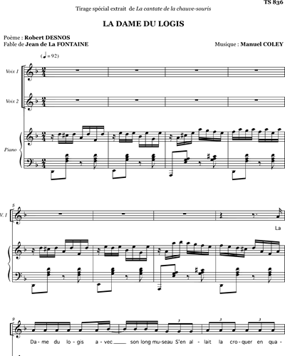 La dame du logis - ext. Cantate de la chauve-souris — Manuel Coley