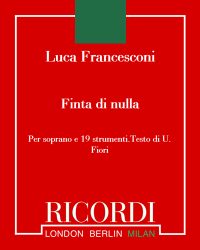 Finta di nulla — Luca Francesconi