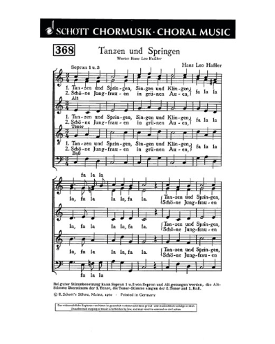 Tanzen und Springen — Hans Leo Hassler