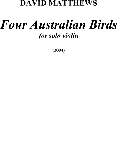 Four Australian Birds — David Matthews
