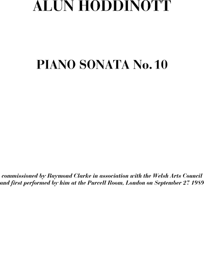 Piano sonata n. 10 — Alun Hoddinott
