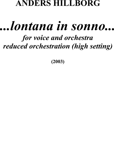 ...lontana in sonno... [High Version] — Anders Hillborg