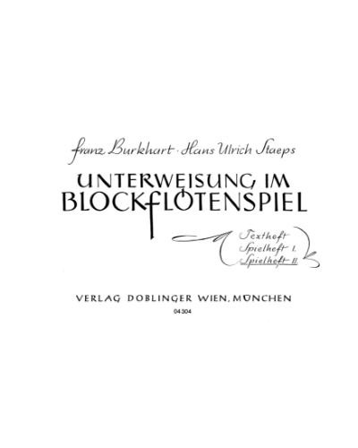 Unterweisung im Blockflötenspiel: Booklet 2 — Franz Burkhart