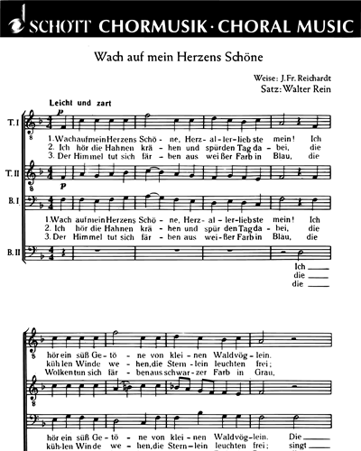 Wach auf mein Herzens Schöne — Walter Rein