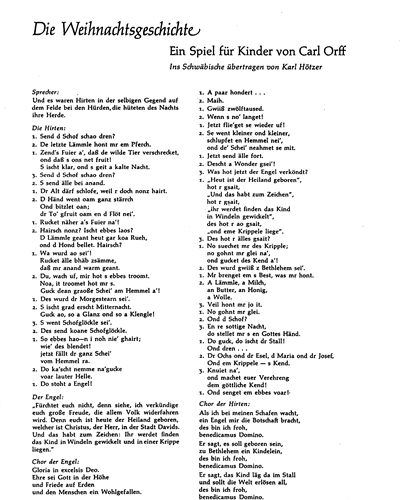 The Christmas Story — Carl Orff