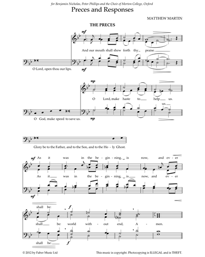 Preces and Responses — Matthew Martin