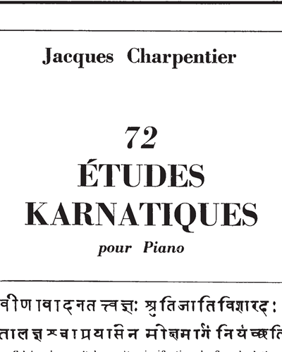 72 Études Karnatiques - 5ème Cycle — Jacques Charpentier