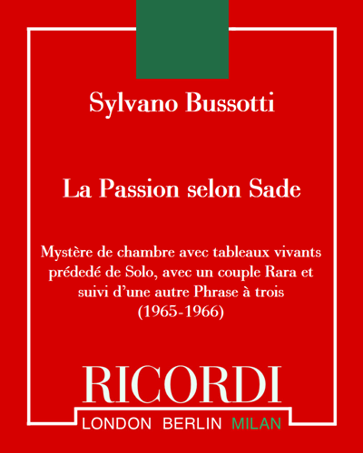 La Passion selon Sade — 西尔瓦诺·布索蒂