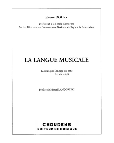 La langue musicale — Pierre Doury