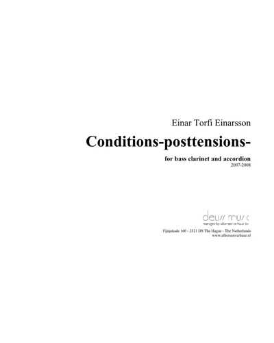 Conditions – posttensions — Einar Torfi Einarsson