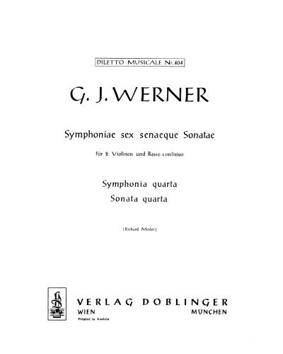 Symphonia Quarta in A major — Gregor Werner