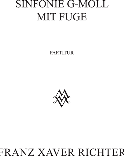 Symphony in G minor with Fugue — 弗朗兹·克萨韦尔·里赫特