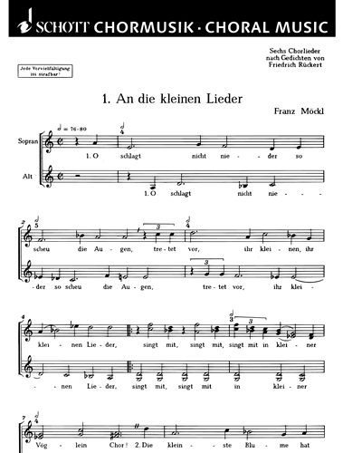 Sechs Chorlieder — Franz Moeckl