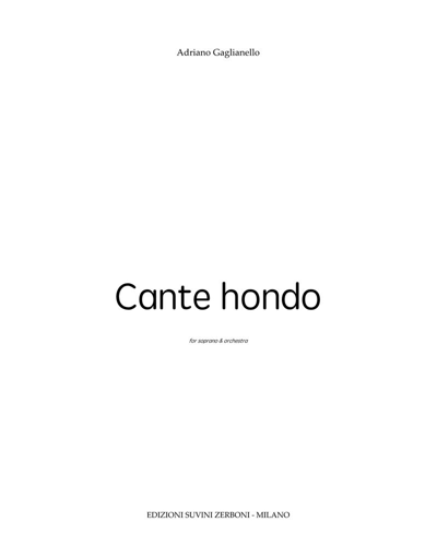 Cante Hondo — Adriano Gaglianello