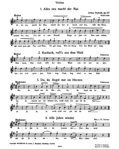 Folk Song Album, op. 137 — 合集