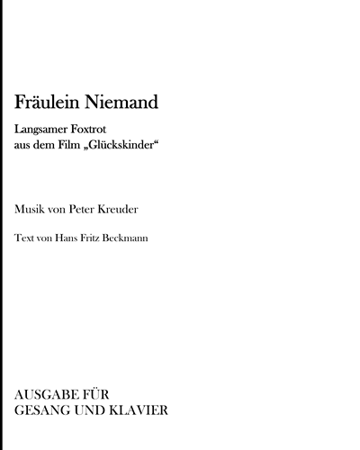 Fräulein Niemand — Peter Kreuder