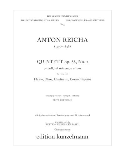 Quintet No. 1 in E minor, op. 88 — 雷哈