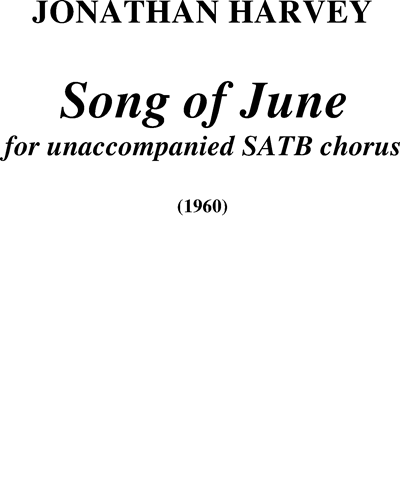 Song of June — 乔纳森·哈维