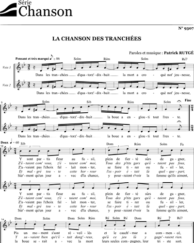 La chanson des tranchées — Patrick Rutgé
