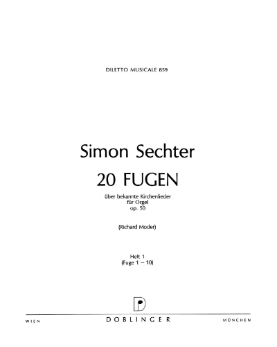 Twenty Fugues, op. 50, Book 1 — Simon Sechter