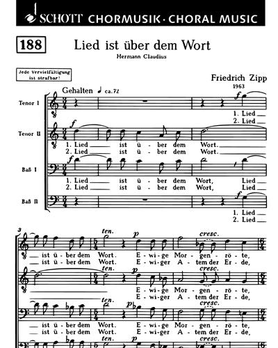 Lied ist über dem Wort — Friedrich Zipp