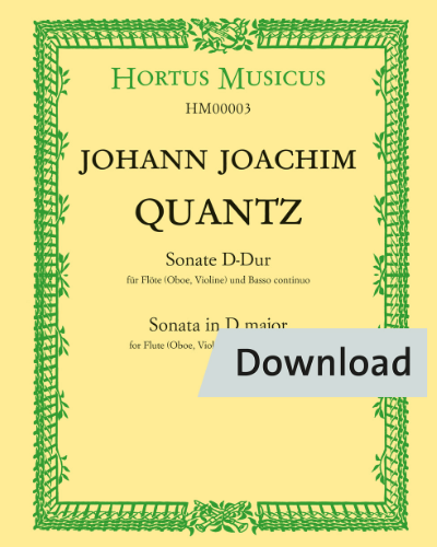 Sonata for Flute (Oboe, Violin) and Basso continuo in D major — 匡茨