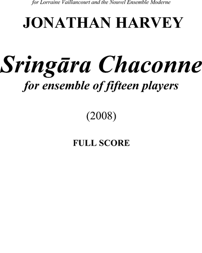 Sringara Chaconne — 乔纳森·哈维