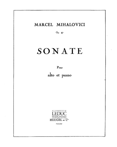 Sonata, op. 47 — Marcel Mihalovici