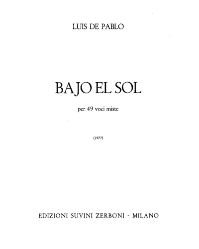 Bajo el sol — Luis de Pablo