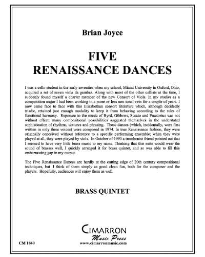 5 Renaissance Dances — Brian Joyce