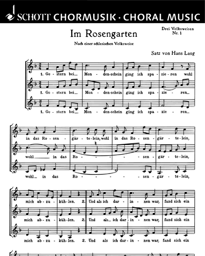 Drei Volksweisen — Hans Lang