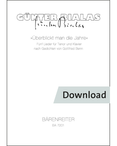 Überblickt man die Jahre. für Tenor und Klavier — Günter Bialas