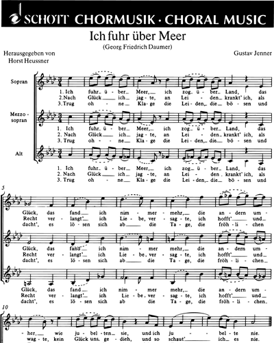 So Lust wie Kummer / Ich fuhr über Meer — Gustav Jenner