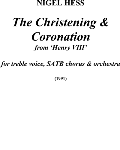 The Christening and Coronation — Nigel Hess