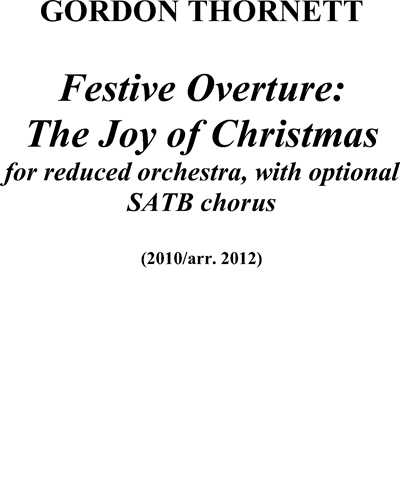 Festive Overture: The Joy Of Christmas (Reduced Orchestra) — Gordon Thornett