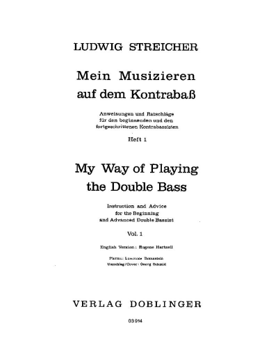 My Music Making on the Double Bass, Book 1 — Ludwig Streicher
