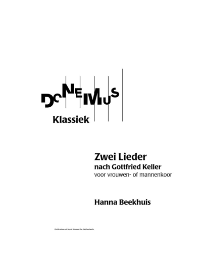 Two Songs after Gottfried Keller — Hanna Beekhuis