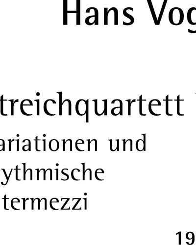 String Quartet II — Hans Vogt