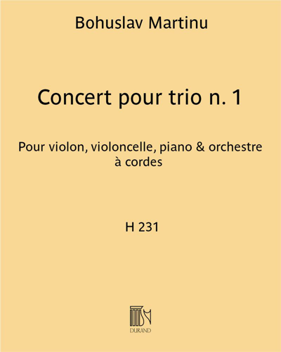 Concert pour trio No. 1, H 231 — 马丁努