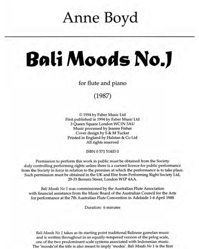 Bali Moods No. 1 — Anne Boyd