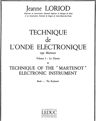 Technique of the Martenot-type Electronic Wave, Vol. 1 — Jeanne Loriod