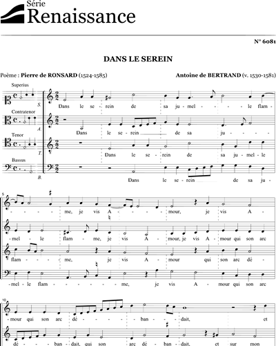 Dans le serein — Antoine De Bertrand